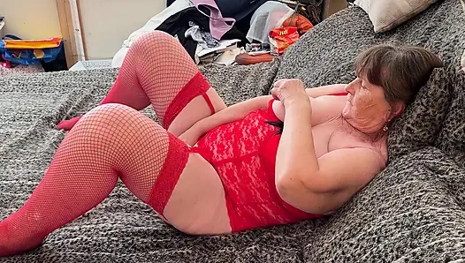 Granny Carmen's Lady in Red Naughty Solo Pleasures