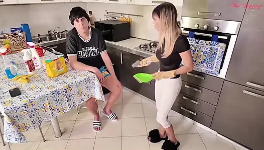 Perfect Opportunity for the Insolent Stepson to Make Fun of His Stepmom to Get Everything He Wants From Her