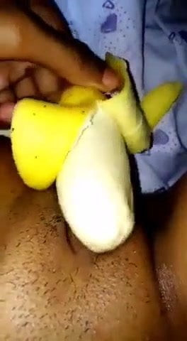 Indian wife is doing banana masterbation