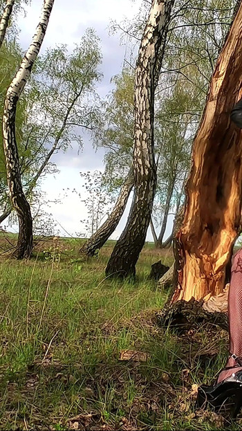 Uzbudljiv trenutak iz "Napaljena Sissy Stacy šeta terenom"