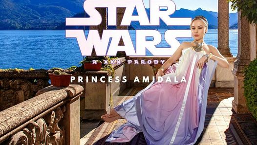 Awek blonde Anna Claire Clouds semasa Star Wars Princess Amidala memerlukan jedi kongkek vr lucah
