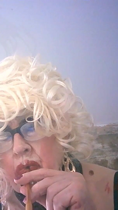 Tragic bimbo slag Sarah Shitcunt Millward fucks herself with a cigarette holder, then  smokes with it | Clip 1