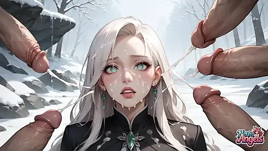Frozen Milk Flood Schoolgirl's Snowy Squirting Orgasm