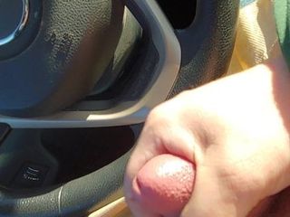 Rubbing one out in the car.