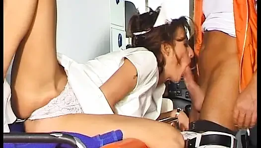 Perfect German NUrse rides big dick in the ambulance