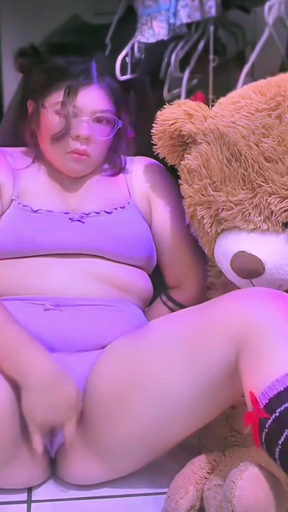 Teen humps teddy bear and masturbates | Clip 1