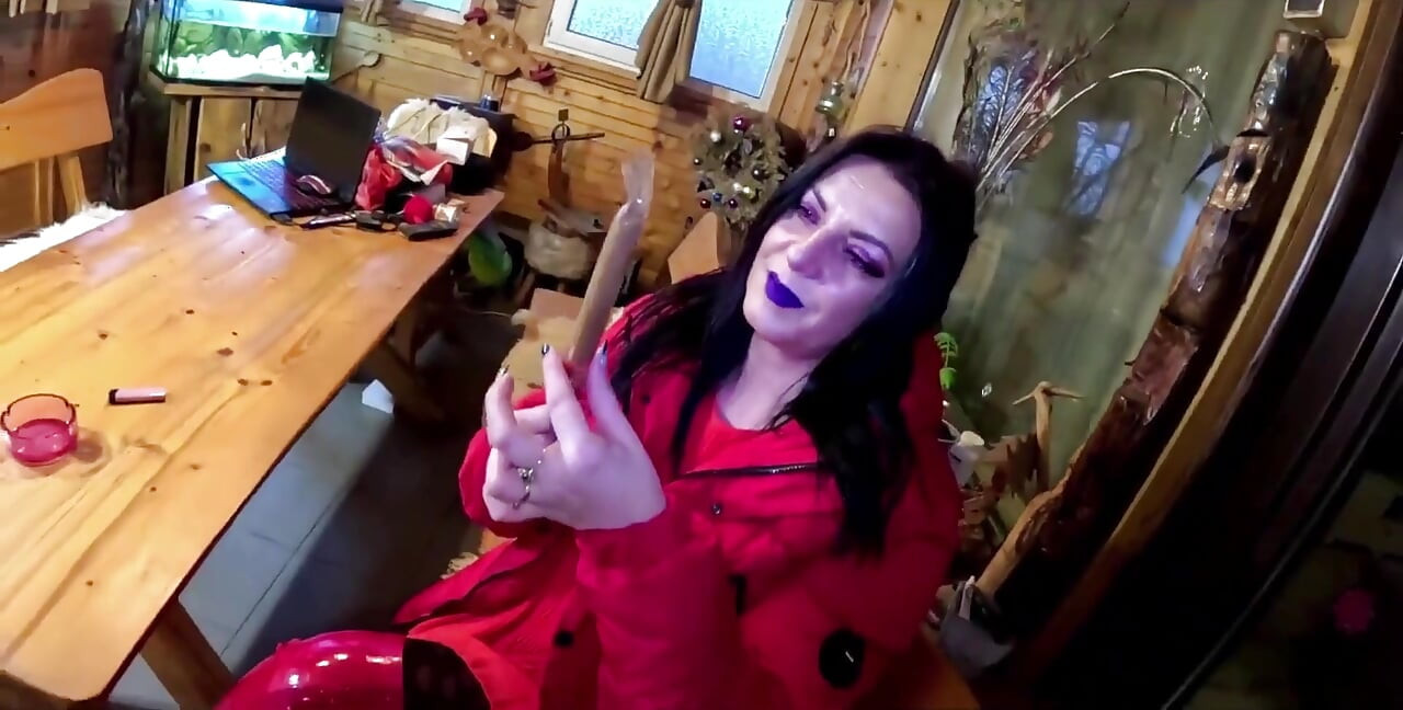 Cigar Blowjob & Ripped Pantyhose Pussy Massage & Cum on My Downjacket