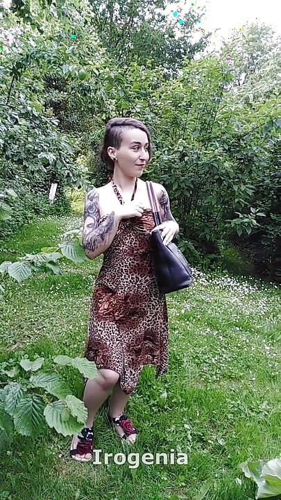 In the Middle of the Forest a Horny Slut Fills All the Holes