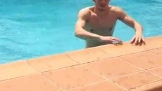 Hot guy in the swimming pool