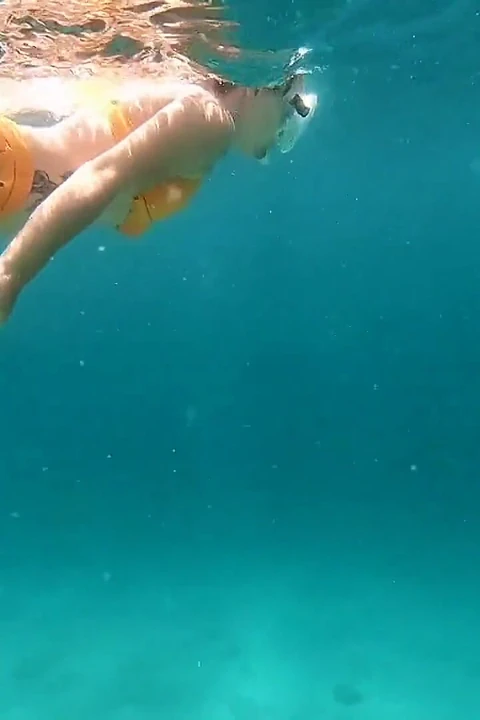 Snorkel Slut in Paradise - Underwater Flash & Naughty Tease