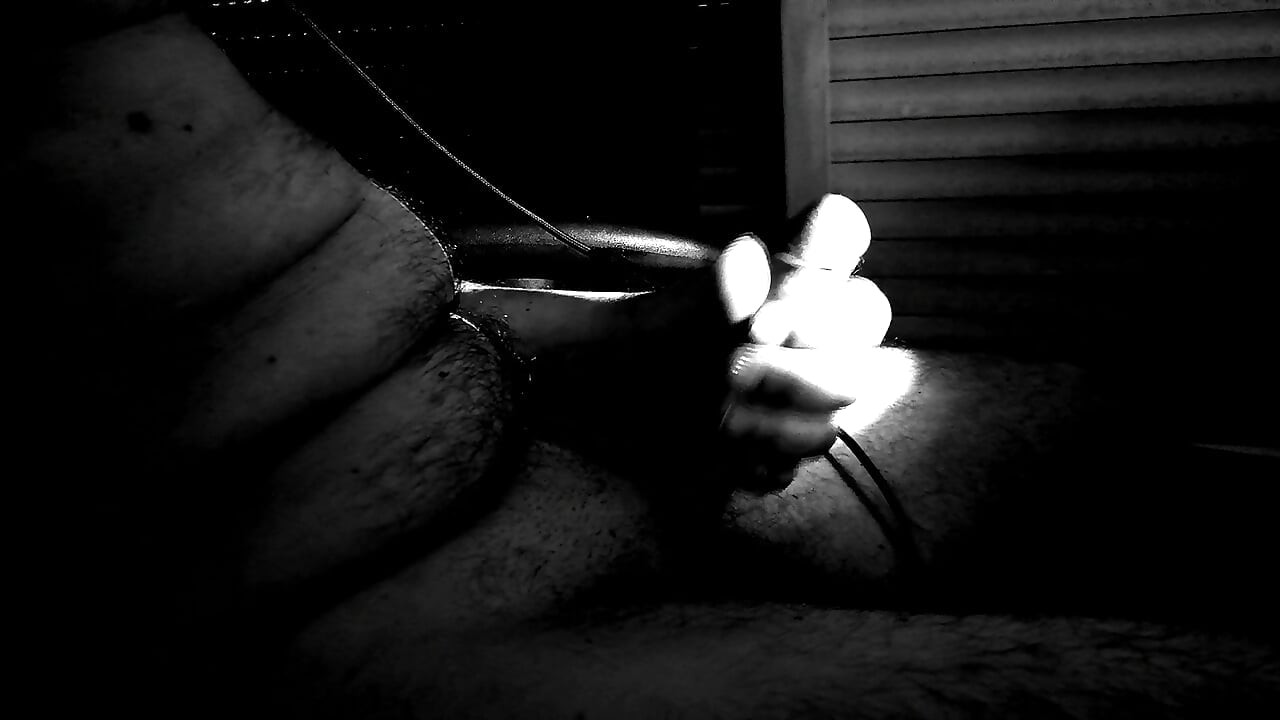 long masturbation. solo man. hard af. edging and exploding in the end - b&w recording