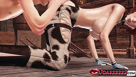 Горячая рыжая Korryn в качестве наездницы лижет тугую задницу крупным планом, и интенсивное трах пальцами тугой киски, в результате чего сквирт