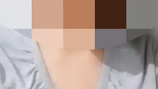 shows off her big natural breasts, in a video call
