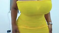 Goddess is teasing you in yellow dress