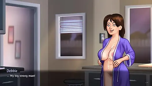 Summertime saga - haus-milf wird auf dem küchentisch gefickt
