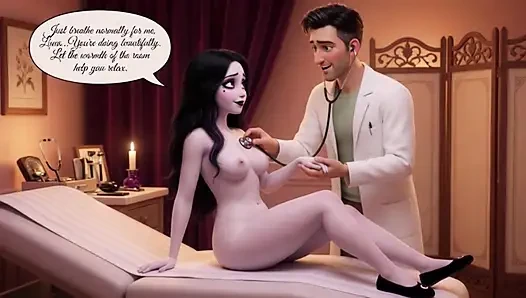 Pemeriksaan sensual luna si cewek gotik ini terbangun di tangan dokternya sendiri (AI generated)