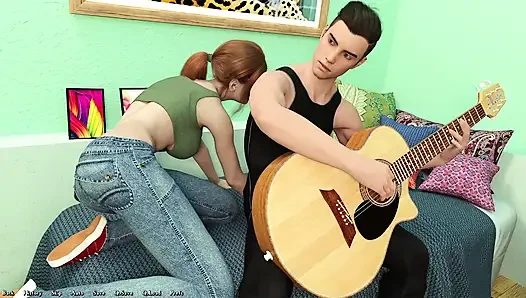 Dan plays with Saga's giant tits, then buries his dick deep inside her ass