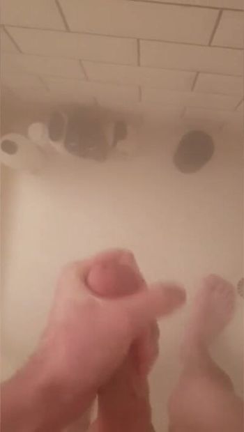 Young Guard cum in shower after work