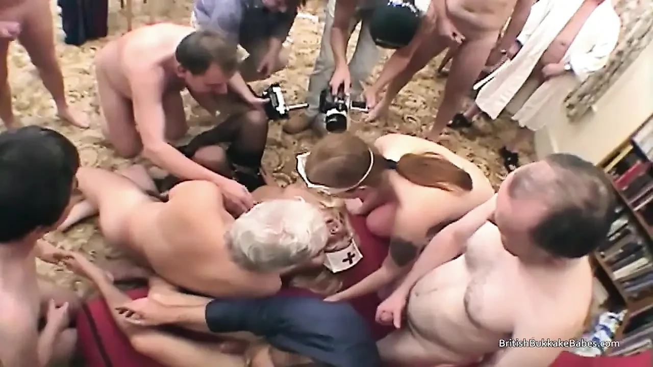 Older guys anal fuck and cum on a blonde and redheads face
