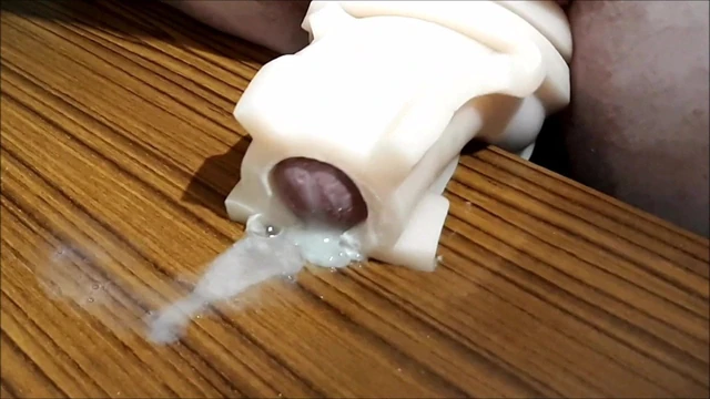 Play with triple cockring and fake pussy...