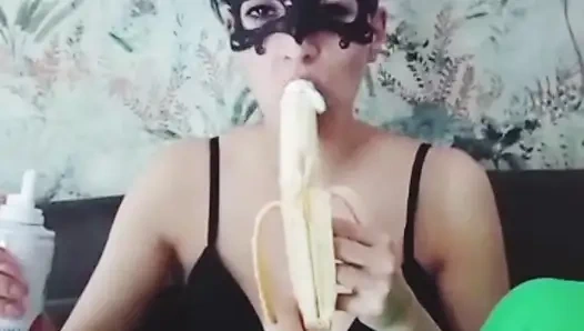 Do a on a banana, very sensual