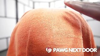 PAWGはお尻に油を塗られ、崇拝されます