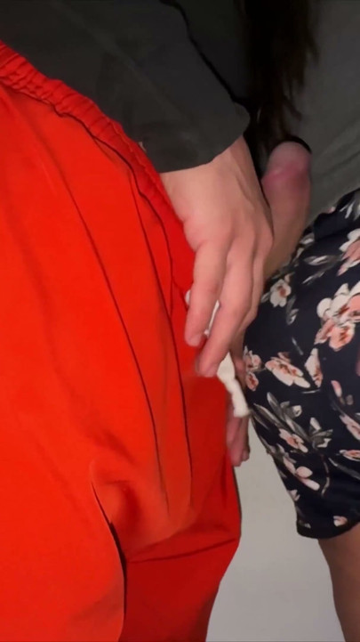 She Gets Her Panties Wet Touching a Stranger's Cock, and They Fuck Right There.