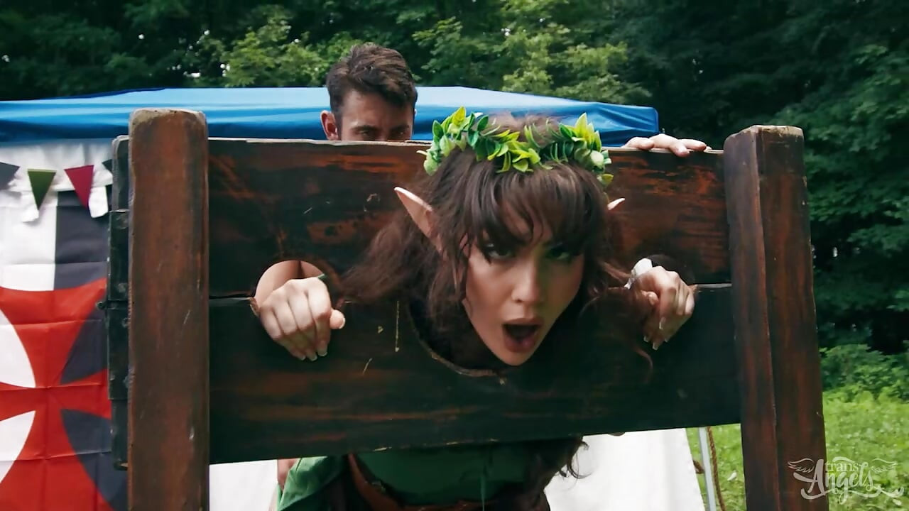 TRANS ANGELS - Dante Colle Pounds Rana Katana Doggystyle In Medieval Attire For A Wild Fantasy Fuck