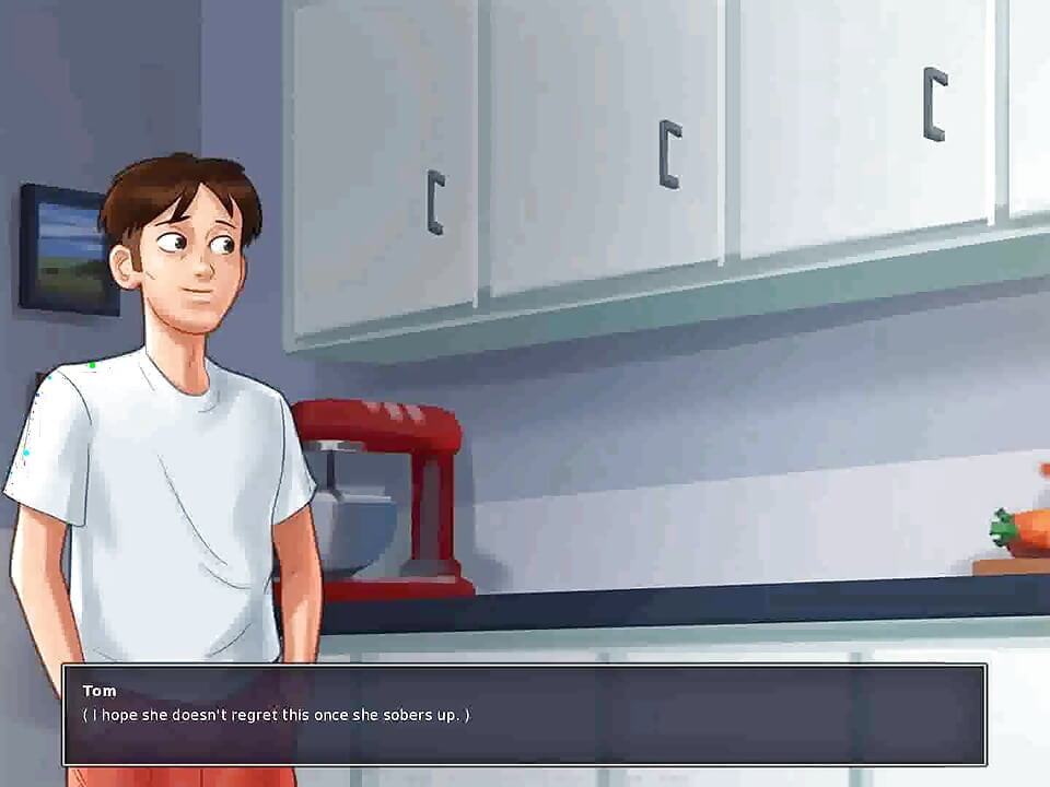 Summertime saga: cougar mature MILF seduces Younger man in her backyard ep 108