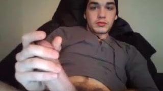 Horny Guy With Bushy Cock Jerks Off and Cums