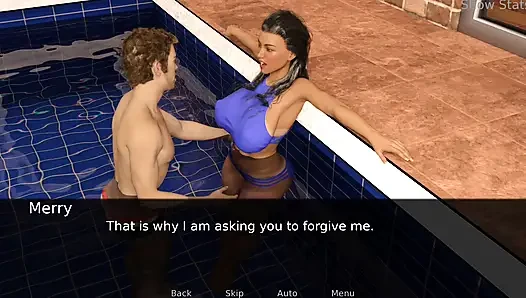 Istri hot proyek, belajar berenang
