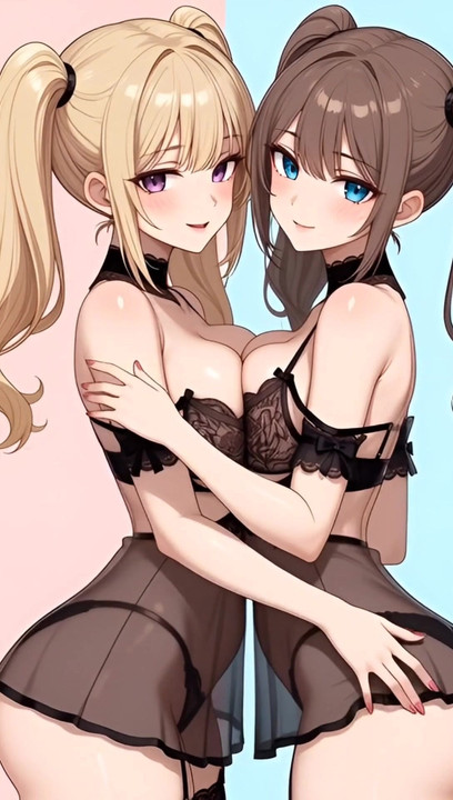 Two cute Anime show ass boobs ramantic