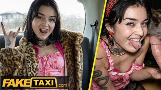 Fake taxi conductor es atrapado masturbándose en su taxi por una pasajera cachonda que quiere follar