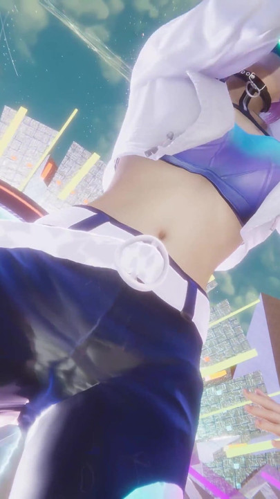 MMD Kpop Lovci na demone - Huntrx - Zlatna Ahri Akali Kaisa Seksi Striptiz League of Legends Hentai Bez cenzure 4K 60fps
