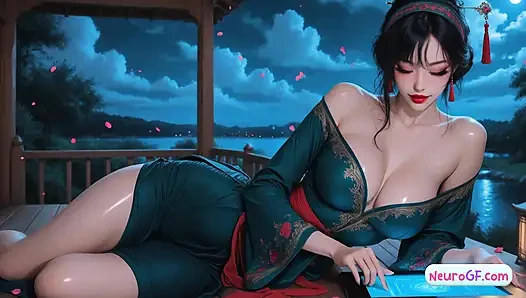 O büyük memeli Kimono seksi çok ateşli - yapay zeka