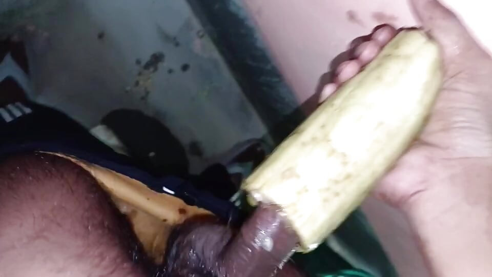 An Indian boy made a hole in a cucumber and inserted his penis inside it and masturbated.