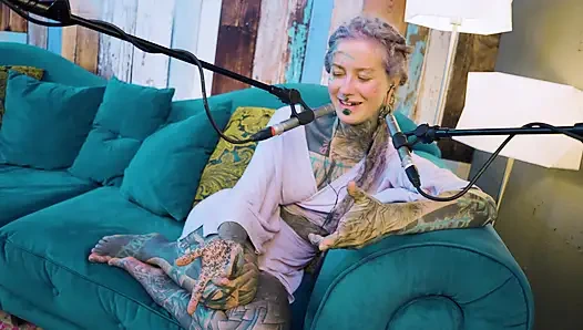 I talk about B - Bordem - ASMR podcast SFW talking goth skinny girl dreadlocks tattoo model inked girl