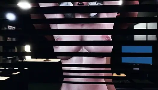 Harte nachtarbeit im büro