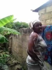 african babe takes a shower