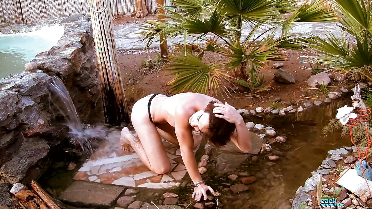 Cooling Down with His Uncut Cock