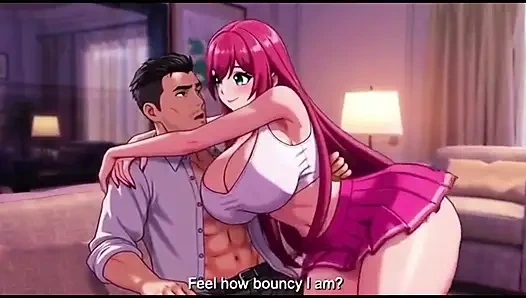 Step daughter seduce step father alone in room