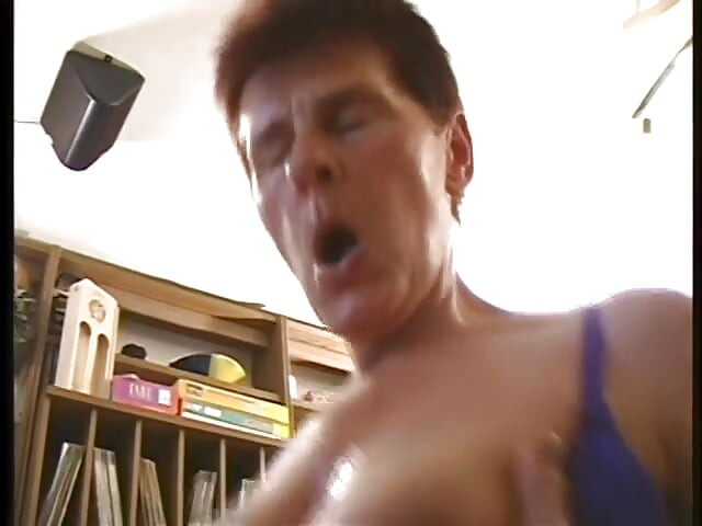 Ugly grandma with boy haircut fucks a handsome boy