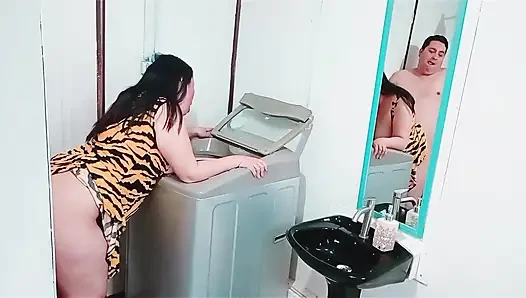 I came to fix my stepmother's washing machine and we ended up having rou...