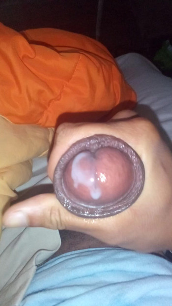 Black dick cum oozes out