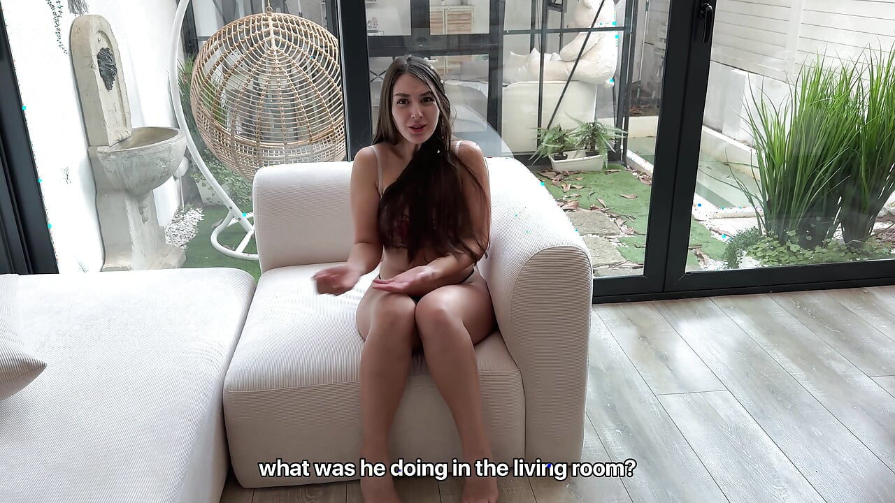 Step Sister Wearing My Girlfriend's Lingerie and I Got Hard Fuck Her - Cum Inside!