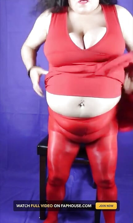 Red Crotchless Pantyhose Fun
