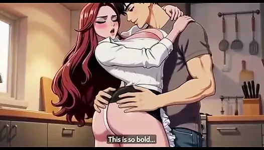 Big boobs stepmom seduced by stepson in kitchen