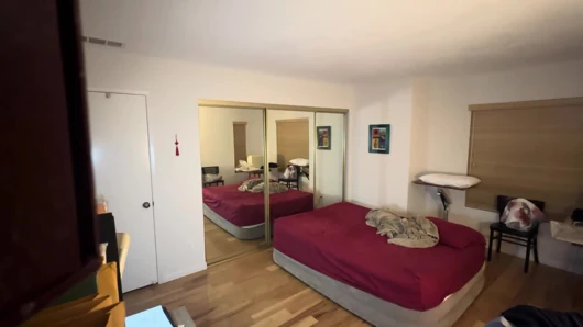 Yummy Jimmy Fucks Chinese Yoga Instructor Slutty Kitty in Front of Mirror with Her Husband Next Door