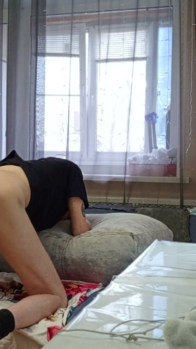 neighbor milks dick then makes a deep blowjob before cumshot | Clip 2