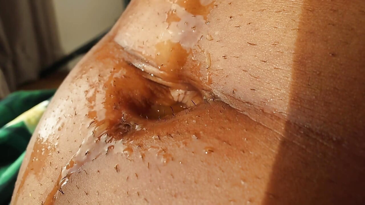 배꼽 과일 분쇄 및 젖은 감각 Asmr